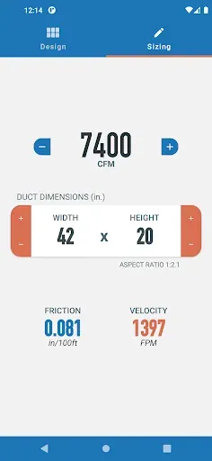 Скриншот 4 — Ductulator - HVAC Duct Sizing