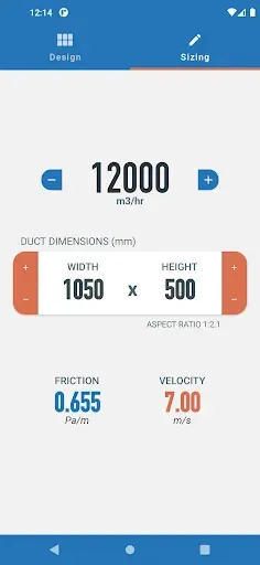 Скриншот 5 — Ductulator - HVAC Duct Sizing
