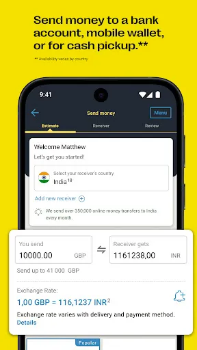 Скриншот 2 — Western Union Money Transfer