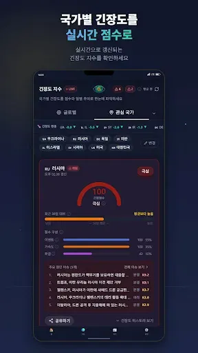 Скриншот 4 — 위원트피스 - 실시간 전쟁·분쟁 지도