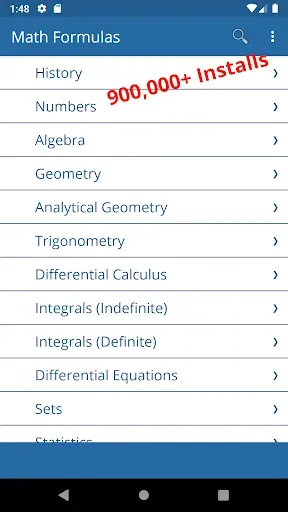 Скриншот 1 — Math Formulas