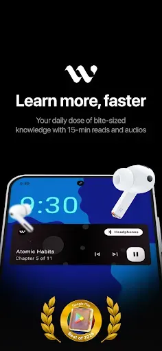 Скриншот 1 — Wiser - 15 minutes Audio Books