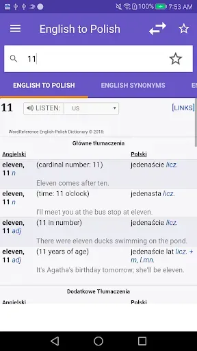 Скриншот 1 — Англо-русский словарь на WordR