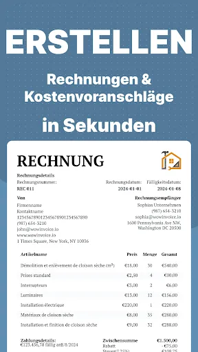 Скриншот 1 — Rechnung schreiben: WowInvoice