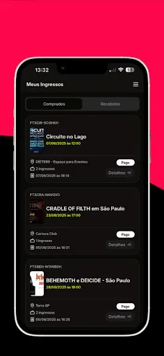 Скриншот 1 — FasTix - Meus Ingressos