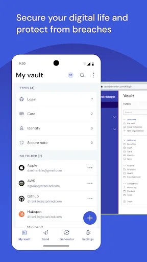 Скриншот 1 — Bitwarden - Менеджер паролей