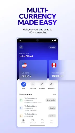 Скриншот 1 — Xe Money Transfer & Converter