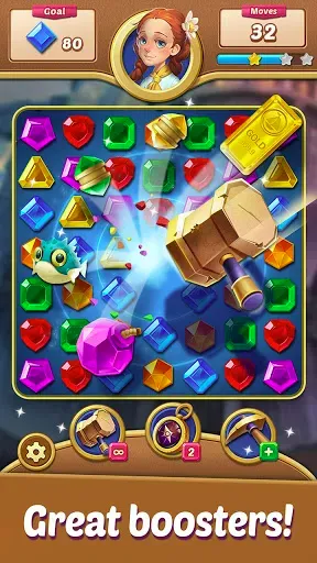 Скриншот 3 — Gems Voyage - Match 3 & Blast
