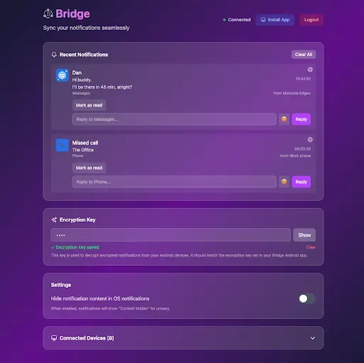 Скриншот 8 — Bridge - mirror notifications
