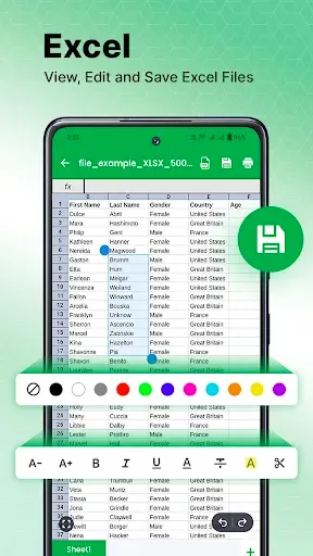 Скриншот 1 — Excel Reader : XLS File Viewer