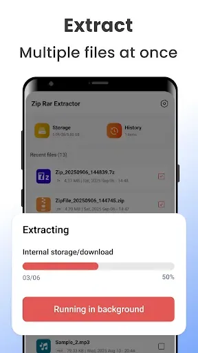 Скриншот 1 — Zip Extractor – Open ZIP, RAR