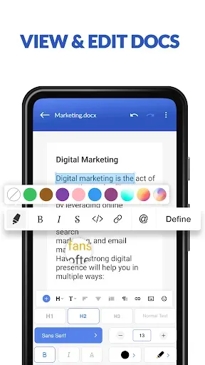 Скриншот 2 — DOCX Editor: PDF, DOC, XLSX