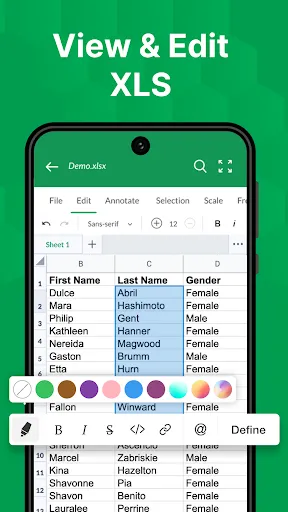 Скриншот 1 — XLSX Просмотрщик: XLS Ридер