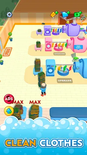 Скриншот 1 — Laundry Rush - Idle Game