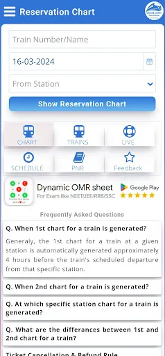 Скриншот 1 — Rail Reservation Chart & PNR