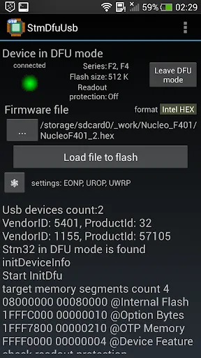 Скриншот 4 — StmDfuUsb - прошивка Stm32