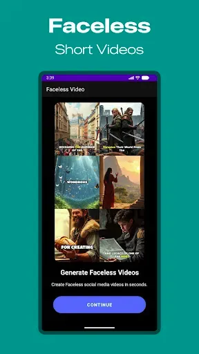 Скриншот 1 — Faceless - AI Video Generator