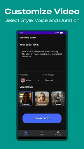 Скриншот 3 — Faceless - AI Video Generator