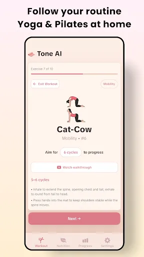 Скриншот 6 — Tone AI: Pilates, Yoga at Home