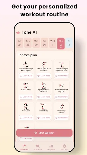 Скриншот 8 — Tone AI: Pilates, Yoga at Home