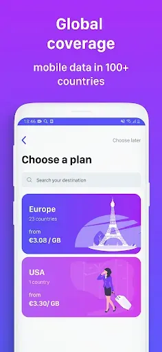 Скриншот 2 — Yolla eSIM: Mobile Data App