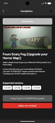 Скриншот 7 — Фог мод Minecraft PE