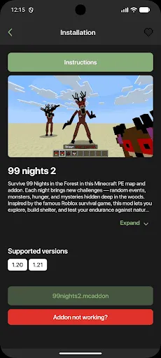 Скриншот 4 — 99 ночей в лесу мод MCPE