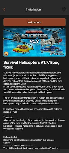 Скриншот 7 — Моды самолёты и вертолёты MCPE