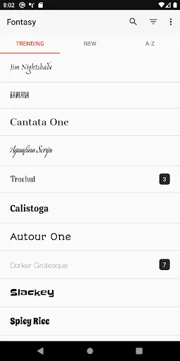 Скриншот 1 — Fontasy - Google Fonts Browser