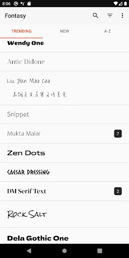 Скриншот 2 — Fontasy - Google Fonts Browser