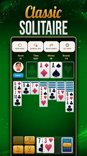 Скриншот 1 — Solitaire Klondike Classic