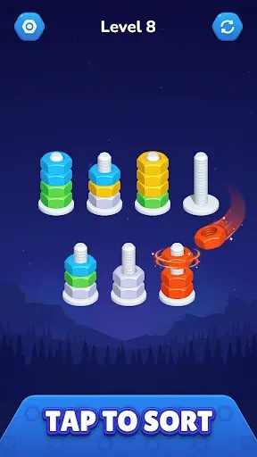 Скриншот 1 — Nut Sort - Color Sort Puzzle
