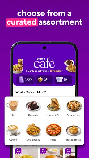 Скриншот 2 — Zepto Cafe: Fresh Food in mins