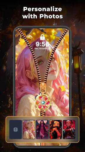 Скриншот 4 — Zipper Lock Screen: Zip Theme