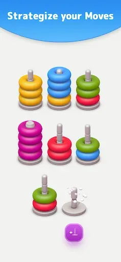 Скриншот 2 — Color Sort 3D — Hoop Stack