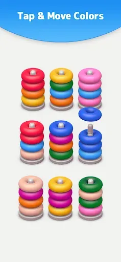 Скриншот 3 — Color Sort 3D — Hoop Stack