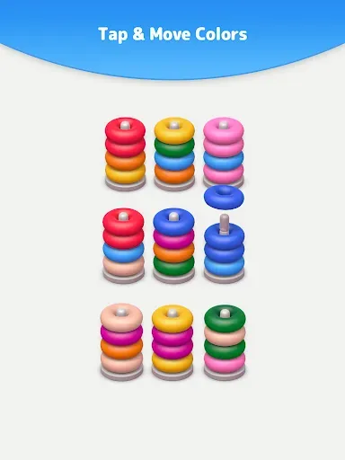 Скриншот 8 — Color Sort 3D — Hoop Stack