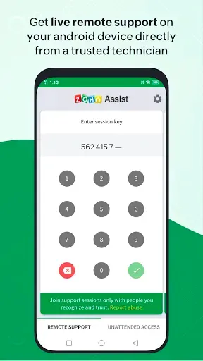 Скриншот 1 — Customer App - Zoho Assist