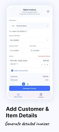 Скриншот 1 — Invoice Generator - Zoho