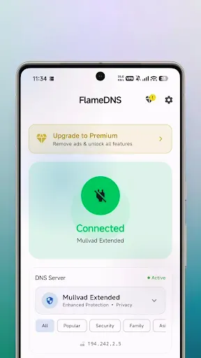 Скриншот 1 — FlameDNS - DNS Changer