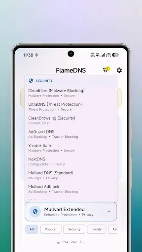 Скриншот 2 — FlameDNS - DNS Changer