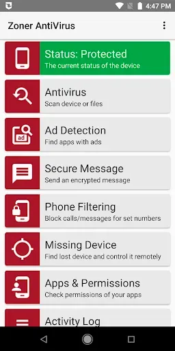 Скриншот 1 — Zoner AntiVirus
