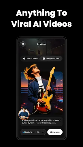 Скриншот 4 — VibeMe AI: Музыкальные Видео