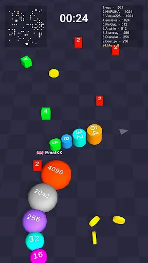 Скриншот 1 — Cube Arena 2048 — змейка числа