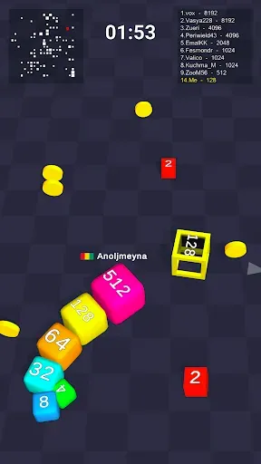 Скриншот 3 — Cube Arena 2048 — змейка числа