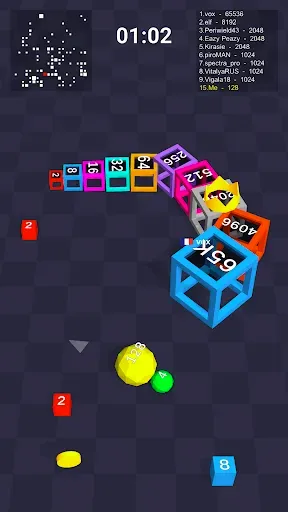 Скриншот 7 — Cube Arena 2048 — змейка числа