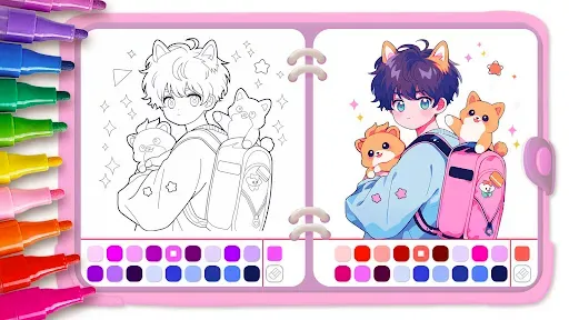 Скриншот 1 — Cute Drawing - Аниме раскраски