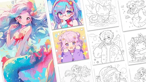 Скриншот 7 — Cute Drawing - Аниме раскраски