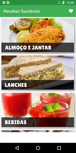 Скриншот 1 — Receitas Fitness Faceis