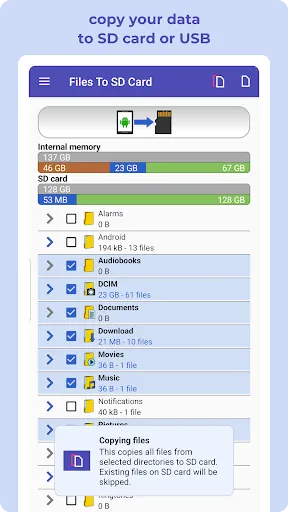Скриншот 5 — Перенос файлов на SD и USB